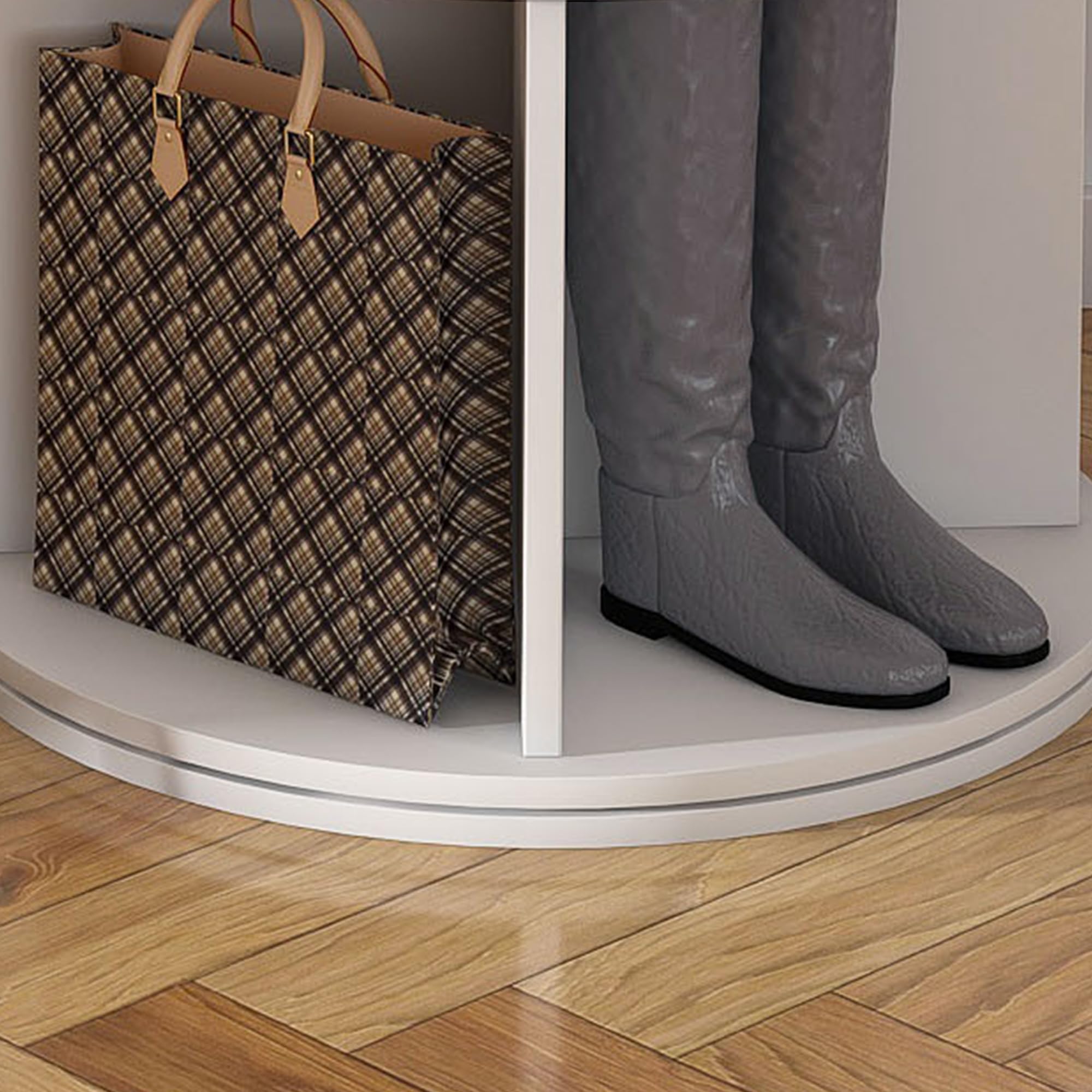 Étagère à Chaussures Rotative 7 Niveaux Armoire À Chaussures Tournante 360°, Rangement Chaussure pour 28 Paires de Shoes, save space, Meuble À Chaussures Entrée Chambre Ou Dressing (7 Niveaux - Blanc)