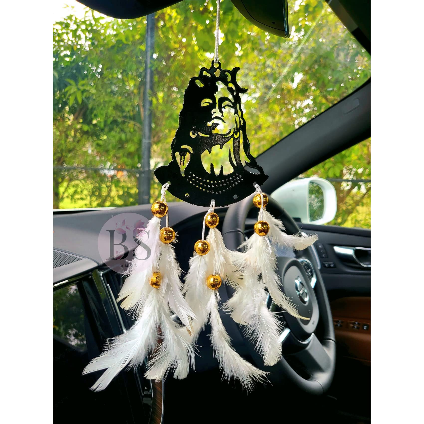 BS AMOR Dream Catcher Car Hanging Vibrant White Colour Shivji Car Hanging ~ Handmade Hanging Wall Hangings, Garden, Car, Outdoor, Bedroom Pack of 1-image-25