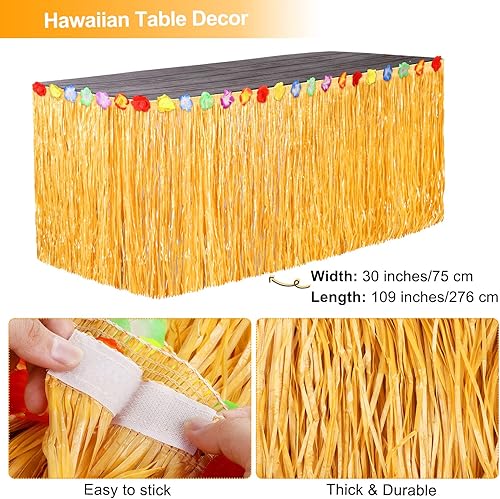 Miniatura 5 de Fovths Paquete de 70 decoraciones tropicales de fiesta Luau, 60 pulgadas inflable de palmeras con suministros de fiesta Luau para fiestas temáticas