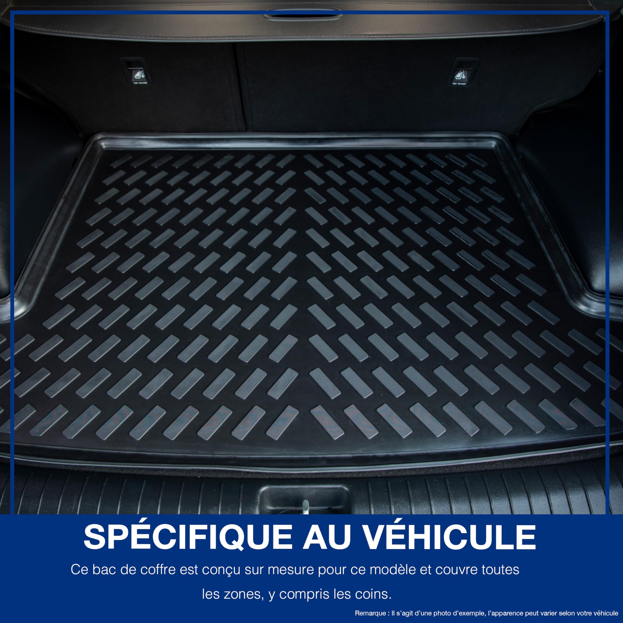 ELMASLINE 3D Vasca Auto Baule per Opel Combo E Life 2018-2026 | Passo corto | Vasca per il bagagliaio | Bordo extra Alto