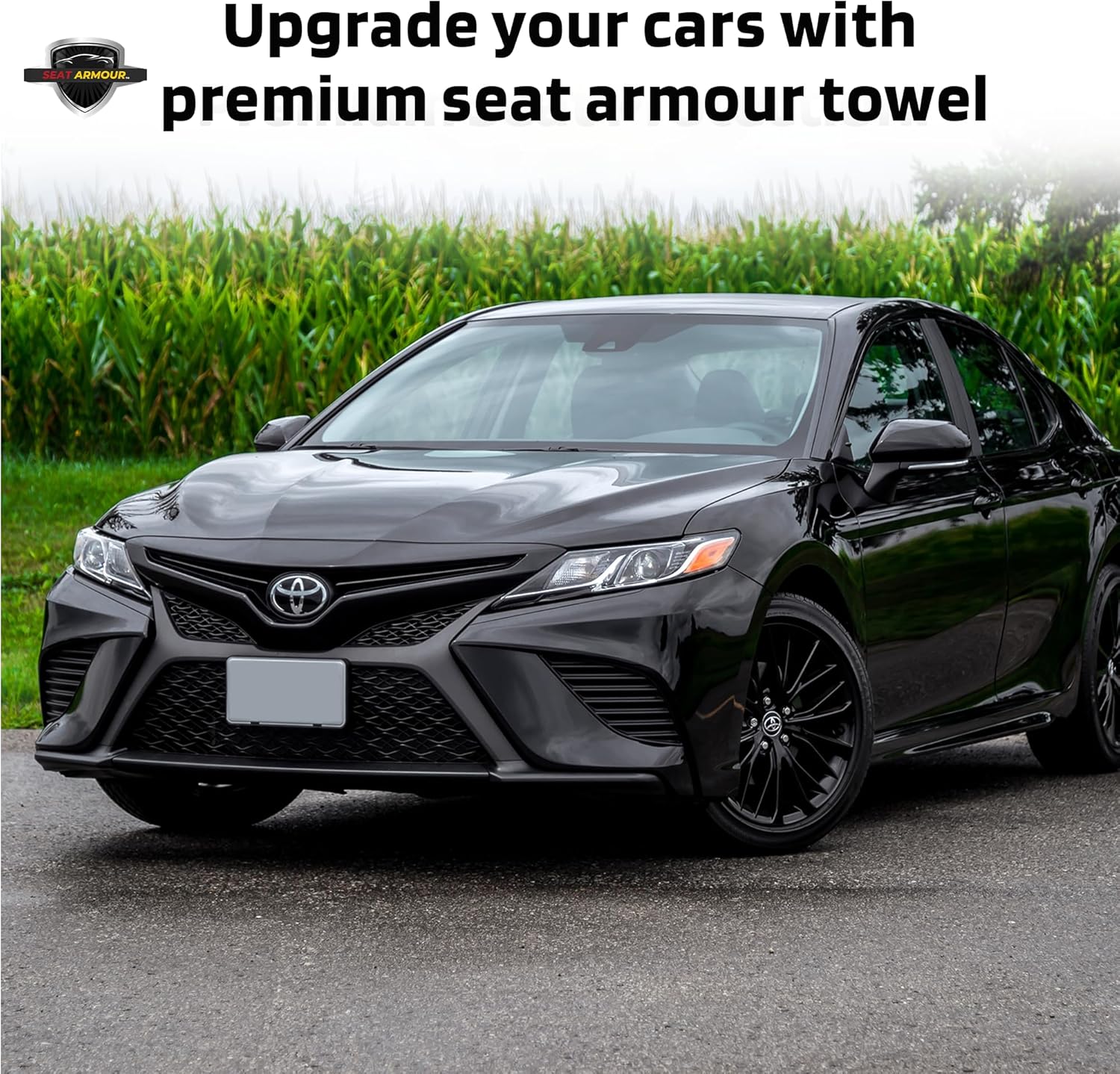 Seat Armour Seat Protector Towel – Black/Gray British Flag Design – Soft Machine Washable Car Seat Cover Towel – Easy to Install, Multipurpose Car Seat Towel