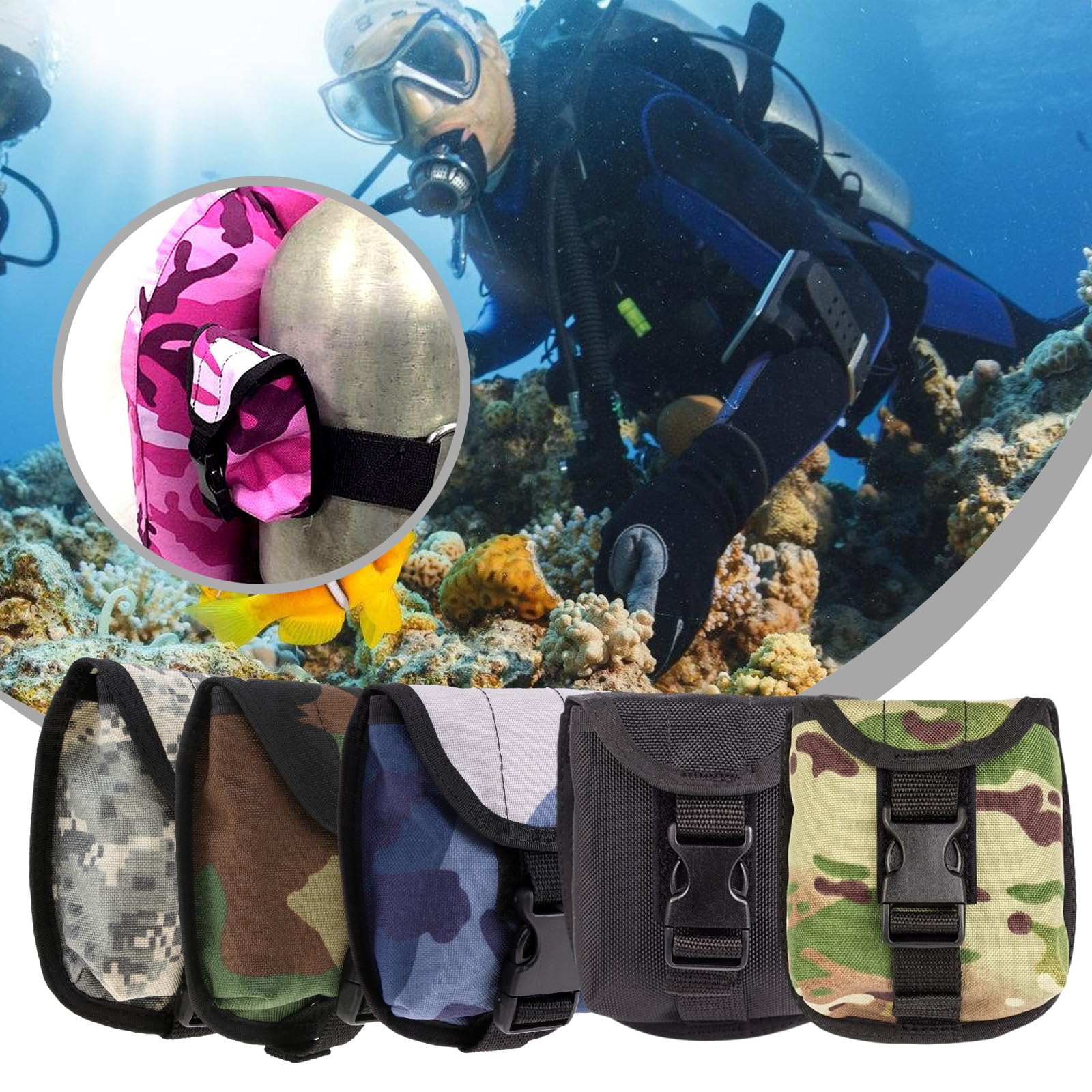 2KG Immersione Peso Cintura Tasca Con Fibbia Borsa Scubas Tasca Per Snorkeling