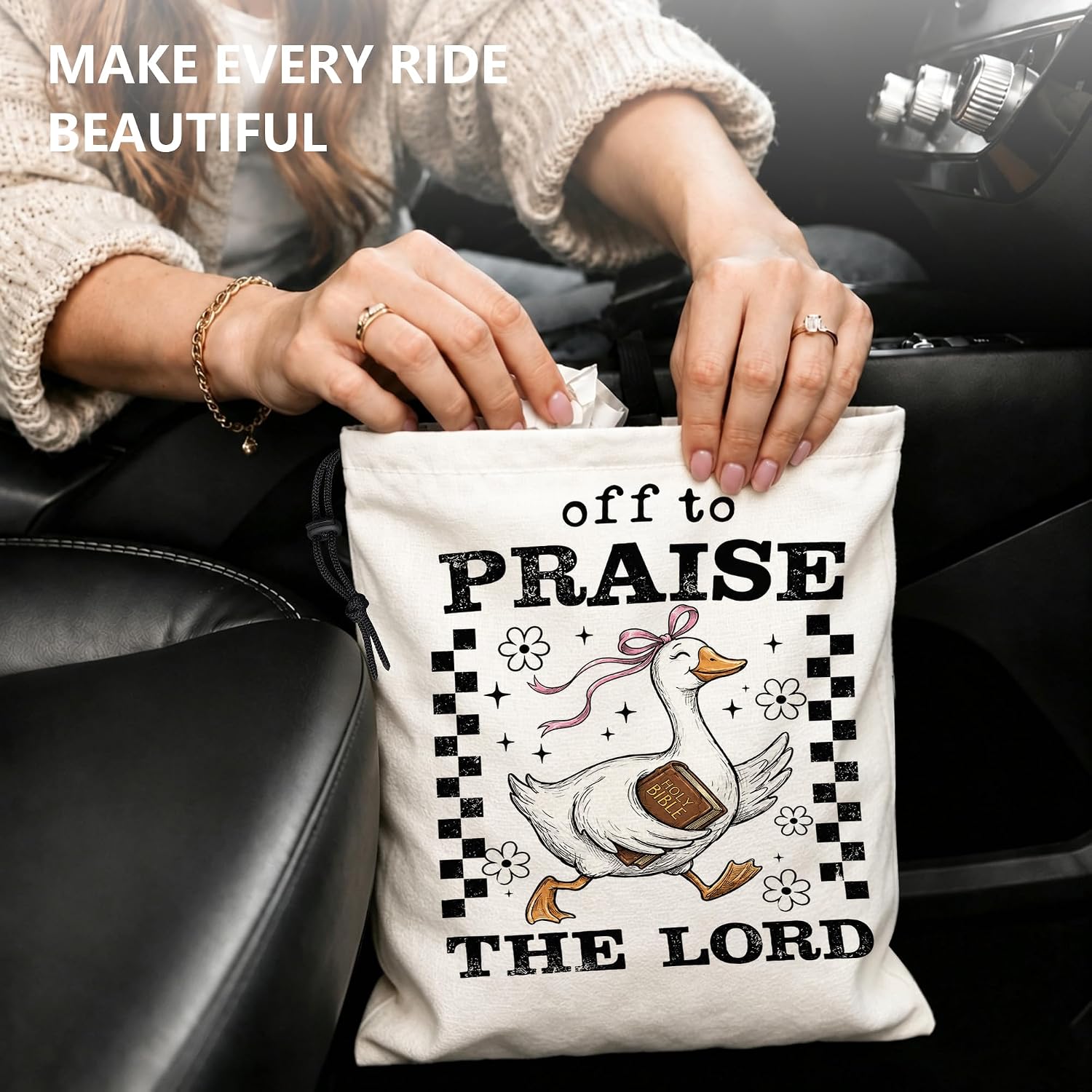 Funny Christian Goose Hanging Car Trash Bag, 11x13Inch image 4