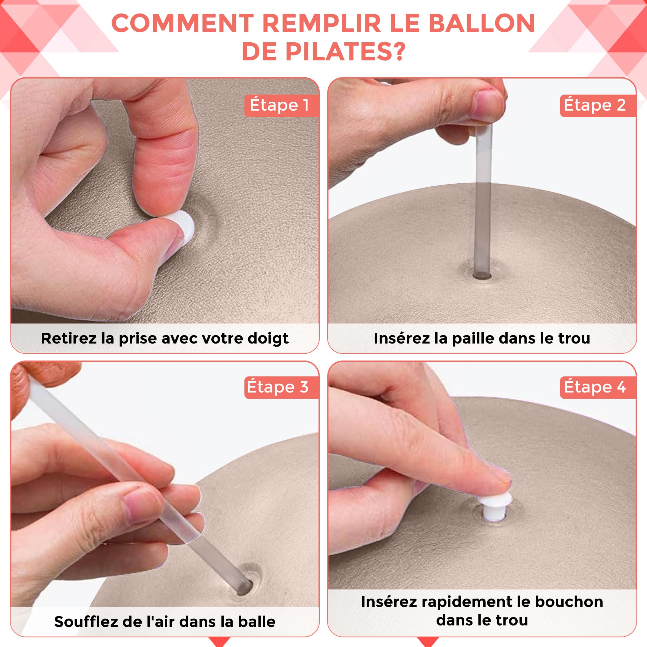 Kit Pilates Complet à Domicile - Pilates Ring, Ballon, Bandes de Résistance, Chaussettes, Guide