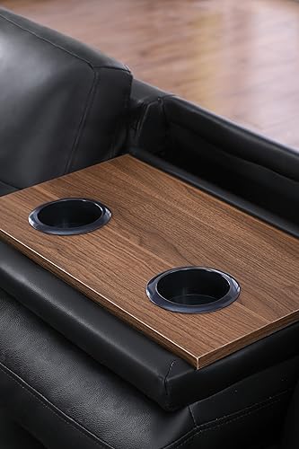 Miniatura 3 de Livavege Sofá modular de piel sintética con diván, otomana de almacenamiento, 2 portavasos y almohadas, sofás tapizados de 6 plazas en forma de L