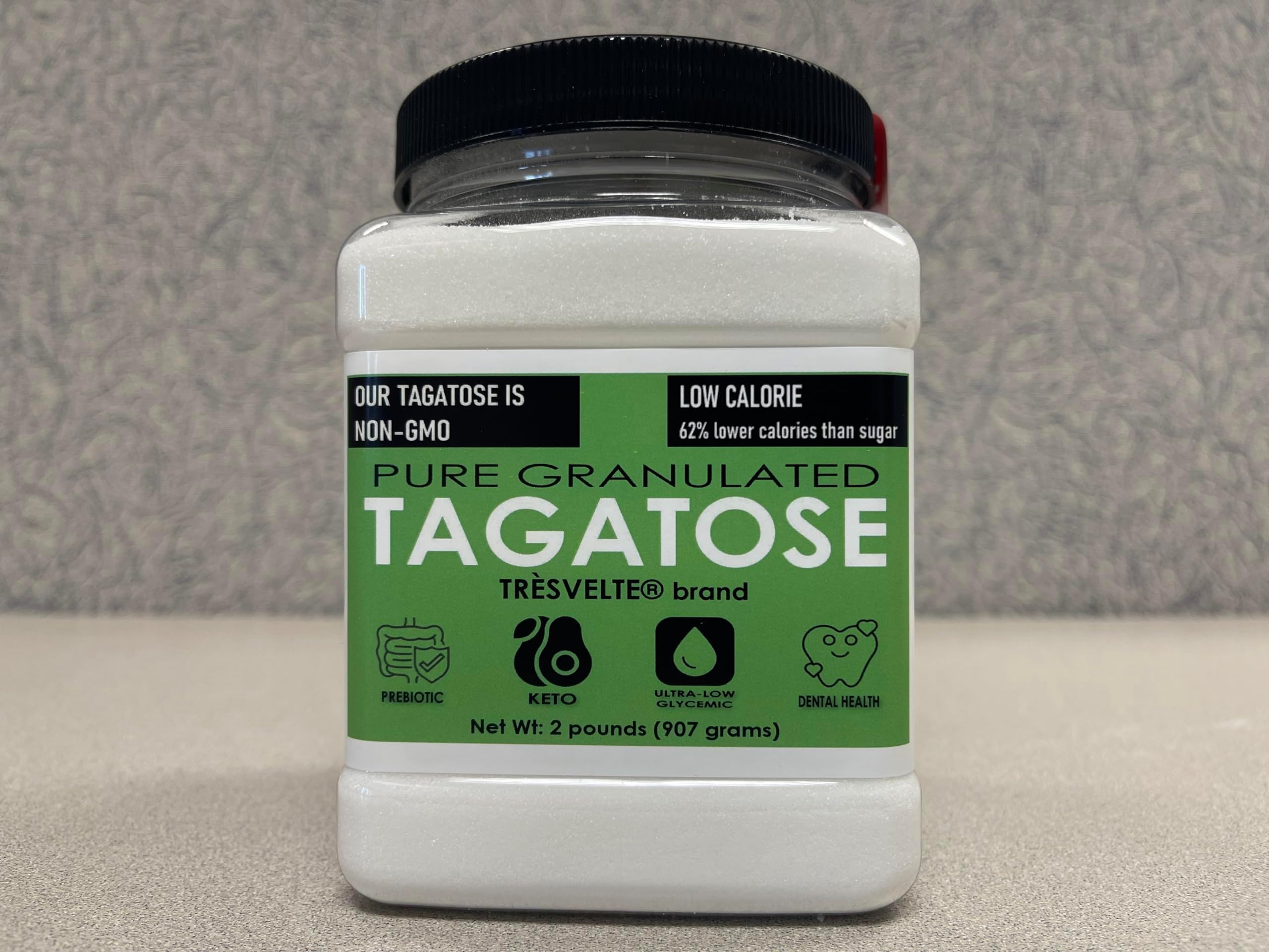 TAGATOSE, Pure Granulated, 2 lb, Prebiotic, Keto, Sugar Replacement, Low Calorie, Non-GMO