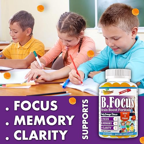 Miniatura 3 de Therefore Suplemento de refuerzo cerebral para niños Omega 3 para niños y adolescentes, gomitas Focus que apoyan la claridad mental, concentración
