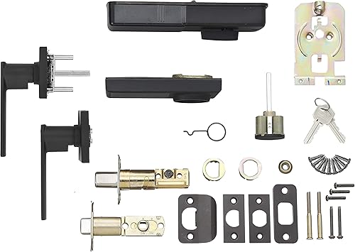 Miniatura 3 de Tienda Basics Cerradura electrónica del teclado de la puerta del cerrojo de la pantalla táctil del grado 3 con la palanca de paso, negro mate, 5.236