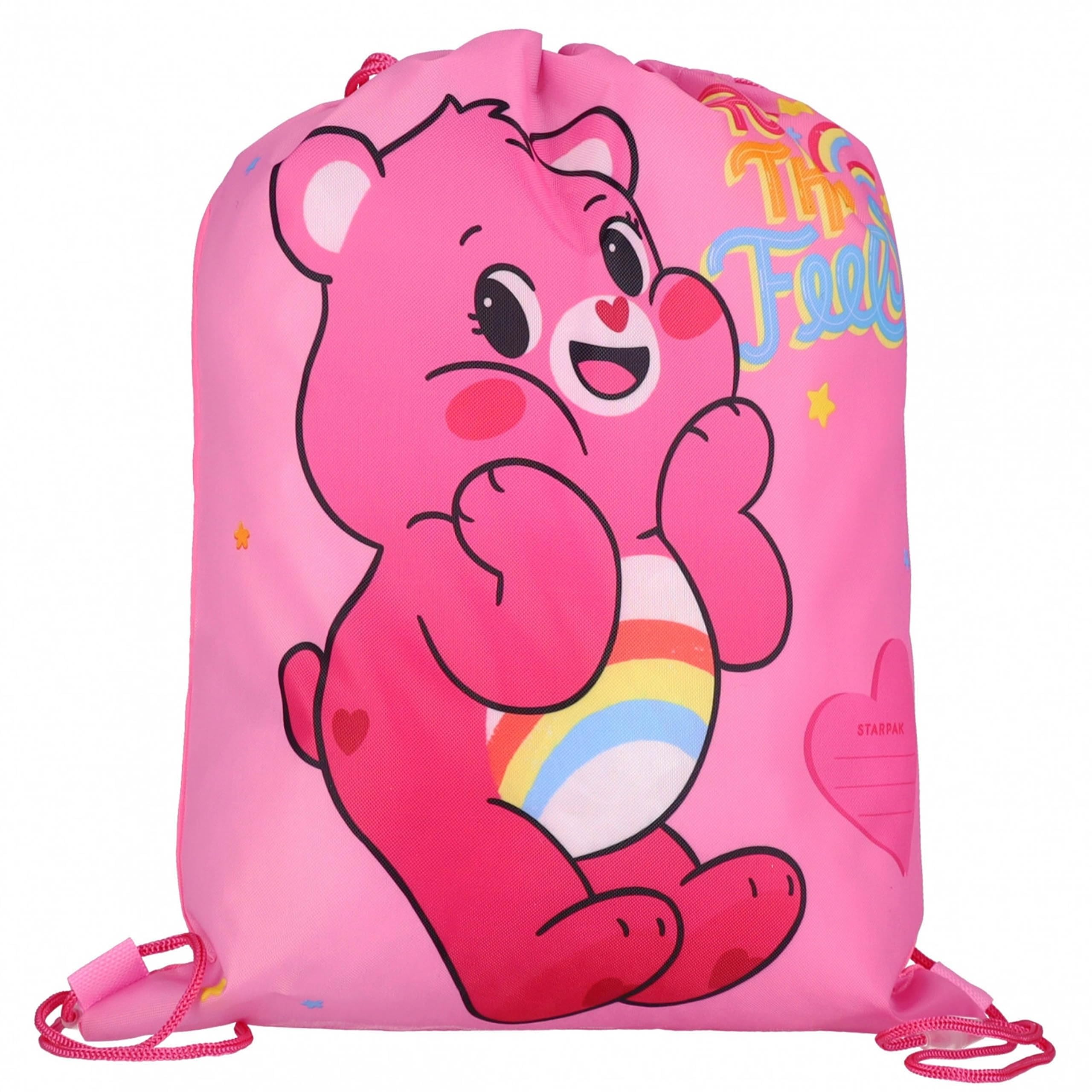 Care Bears PE shoe bag pink girls school gym backpack 32x39 cm (Care Bears)