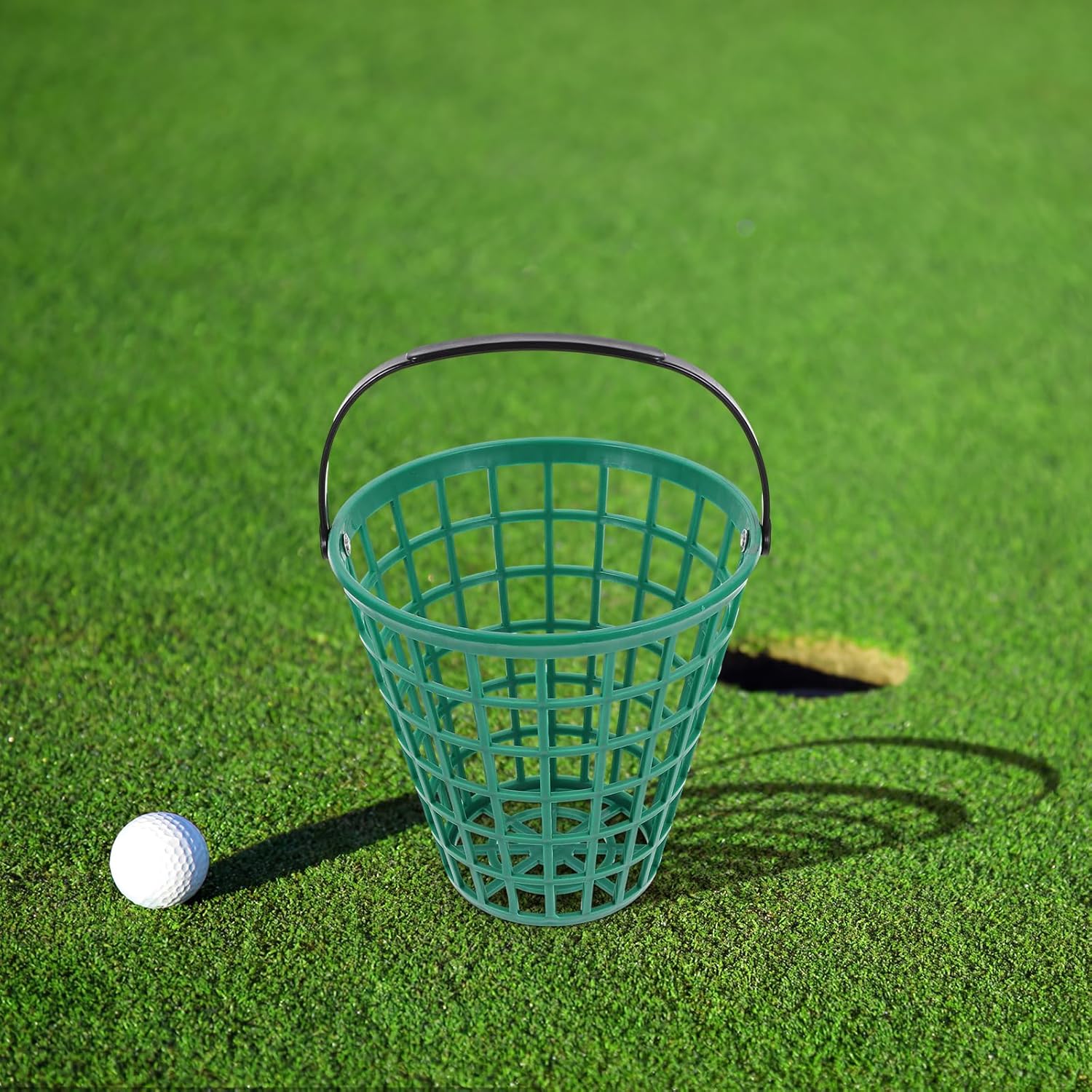 Toddmomy 1pcs Golf Ball Basket,Plastic Golf Ball Bucket Golfball Storage Container with Handle for Outdoor Sport Stadium Accessories,75pcs Ball
