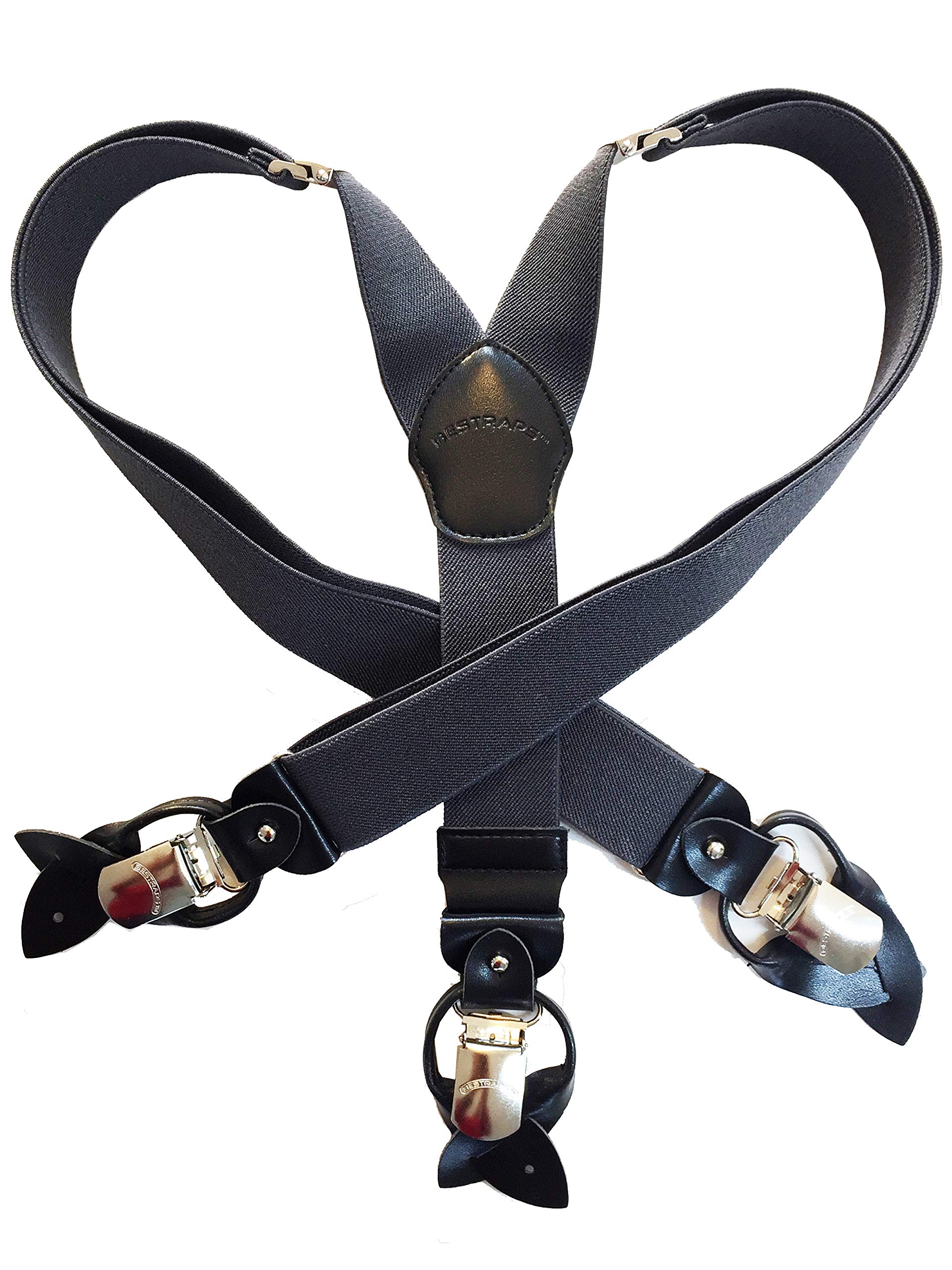 Bretelle Da Uomo Larghe 3,5 Cm - Con Clip Resistenti, Regolabili 75-120 Cm | Forma A X, Per Pantaloni Eleganti O Da Sci - Foto 2