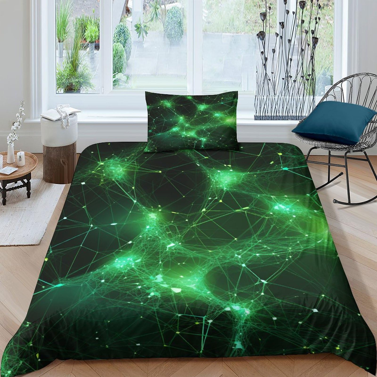 Housse de couette verte 3D motif araignée pour relooker une chambre d'enfant