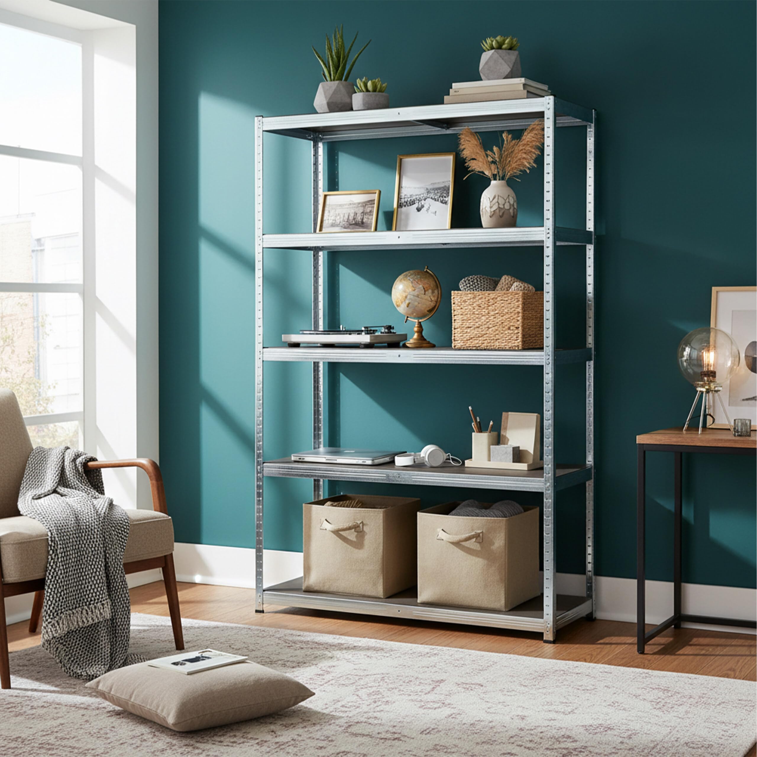 Relaxdays Scaffale portante, 5 Ripiani, A x L x P: 200 x 120 x 40 cm, Fino a 875 kg, Cantina &