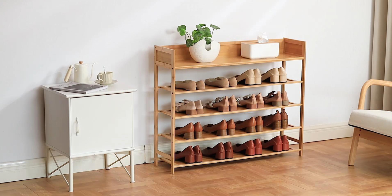 Amazon.com: latifolia Shoe Rack, 5-Tier Bamboo Shoe Rack Organizer
