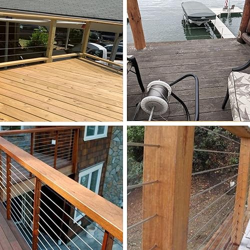 Miniatura 4 de Cable de acero inoxidable de 18 pulgadas para avión con cortador de cables, cable de cubierta T316 para barandillas de cubierta, barandillas de