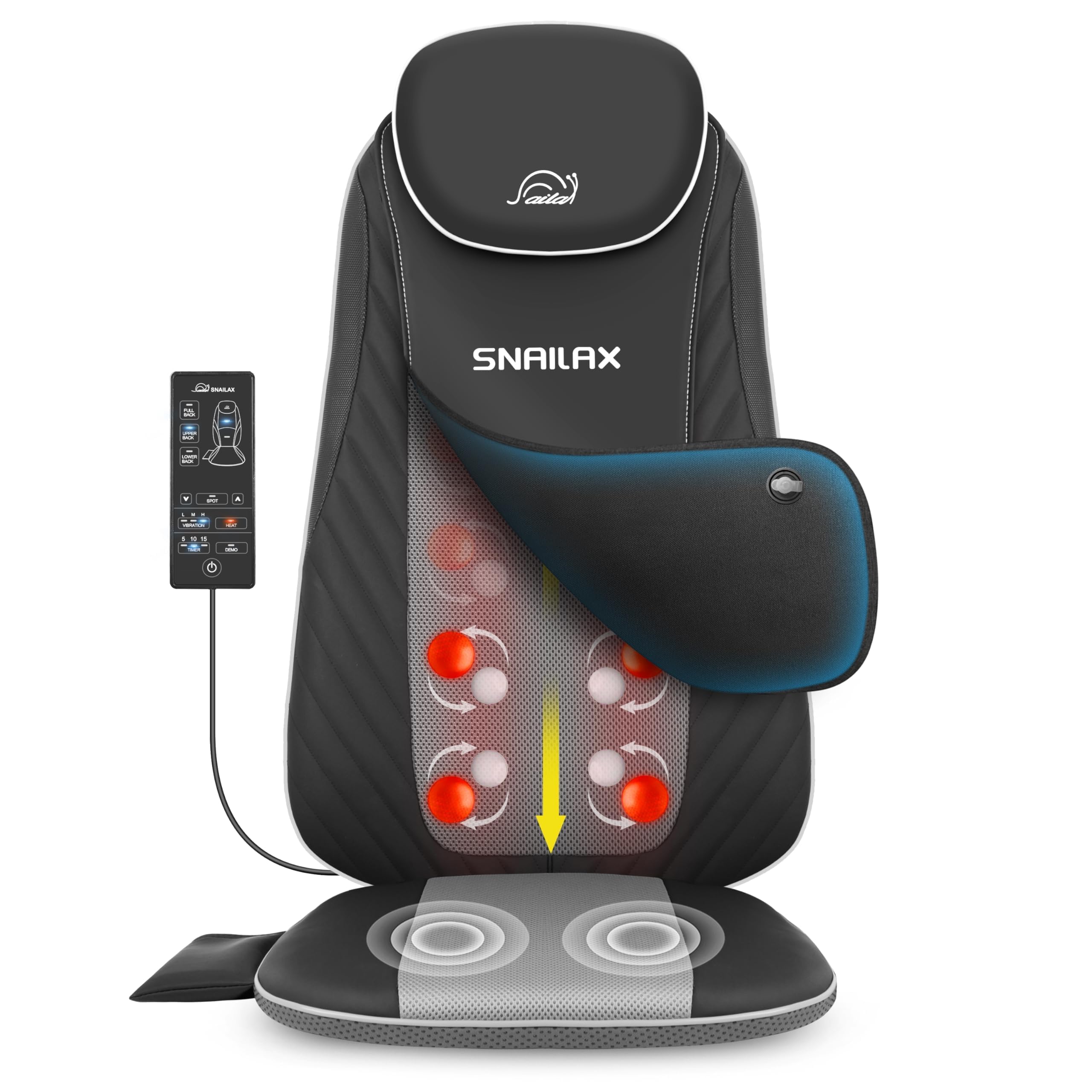 Amazon.com: Snailax Shiatsu Back Massager with Heat & Vibration