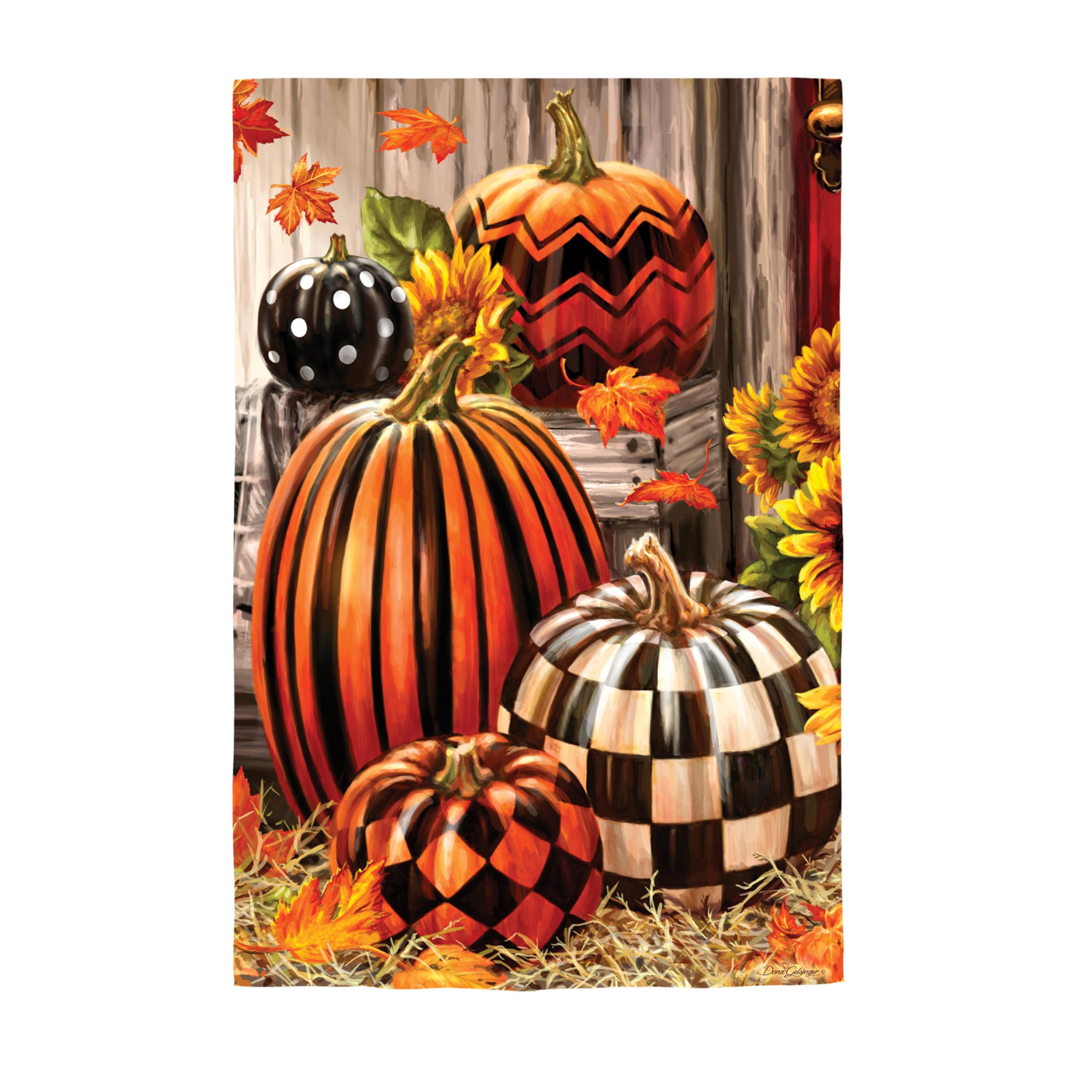 FLAGMEUP8386 Herbst-Gartenflagge 'Happy Harvest', Doppelseitig, 30,5x45,7 Cm, Wetterfest