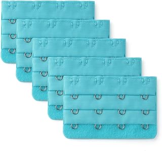 Allegra K Woman Underwear 3 x 4 Hook and Eye Tape Bra Strap Extender 5 Pcs Sky Blue One Size