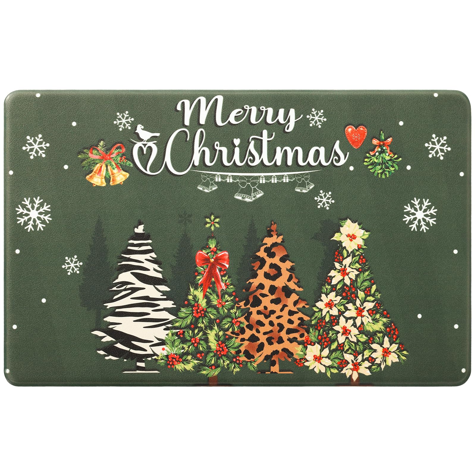 Carvapet Christmas Non Slip Kitchen Mat Anti Fatigue Standing Mats Cushioned Comfort Kitchen Floor Mats PVC Waterproof Runner Rug for Standing Desk, Kitchen, Office (Christmas,44x70cm) — image 1