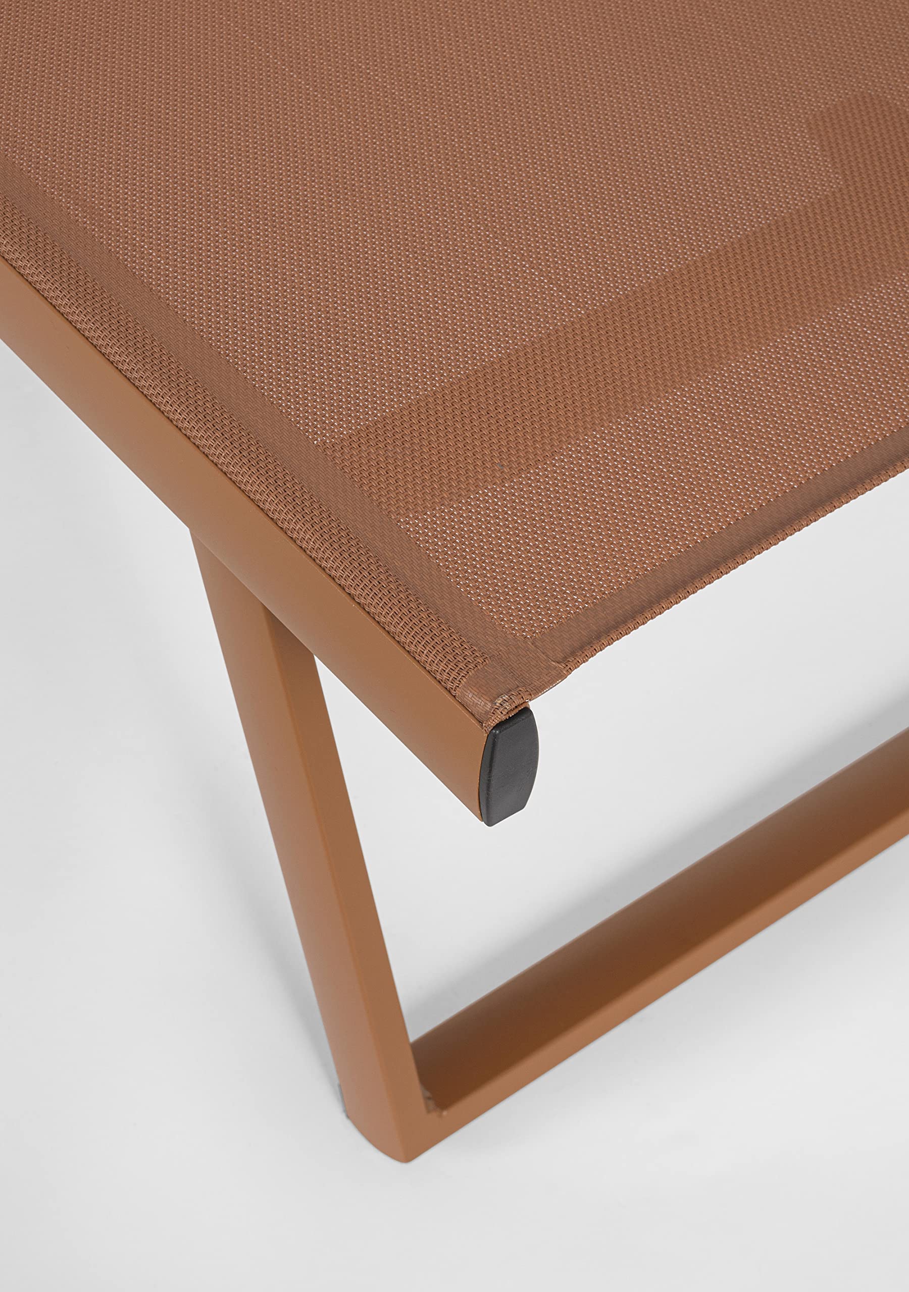 Lettino Prendisole In Alluminio Verniciato,Da Esterno, Con ruote, Rivestito In Texilene, Schienale Reclinabile 4 Posizioni 70 x 182 x 34 cm Per Giardino E Piscina (Arancio)