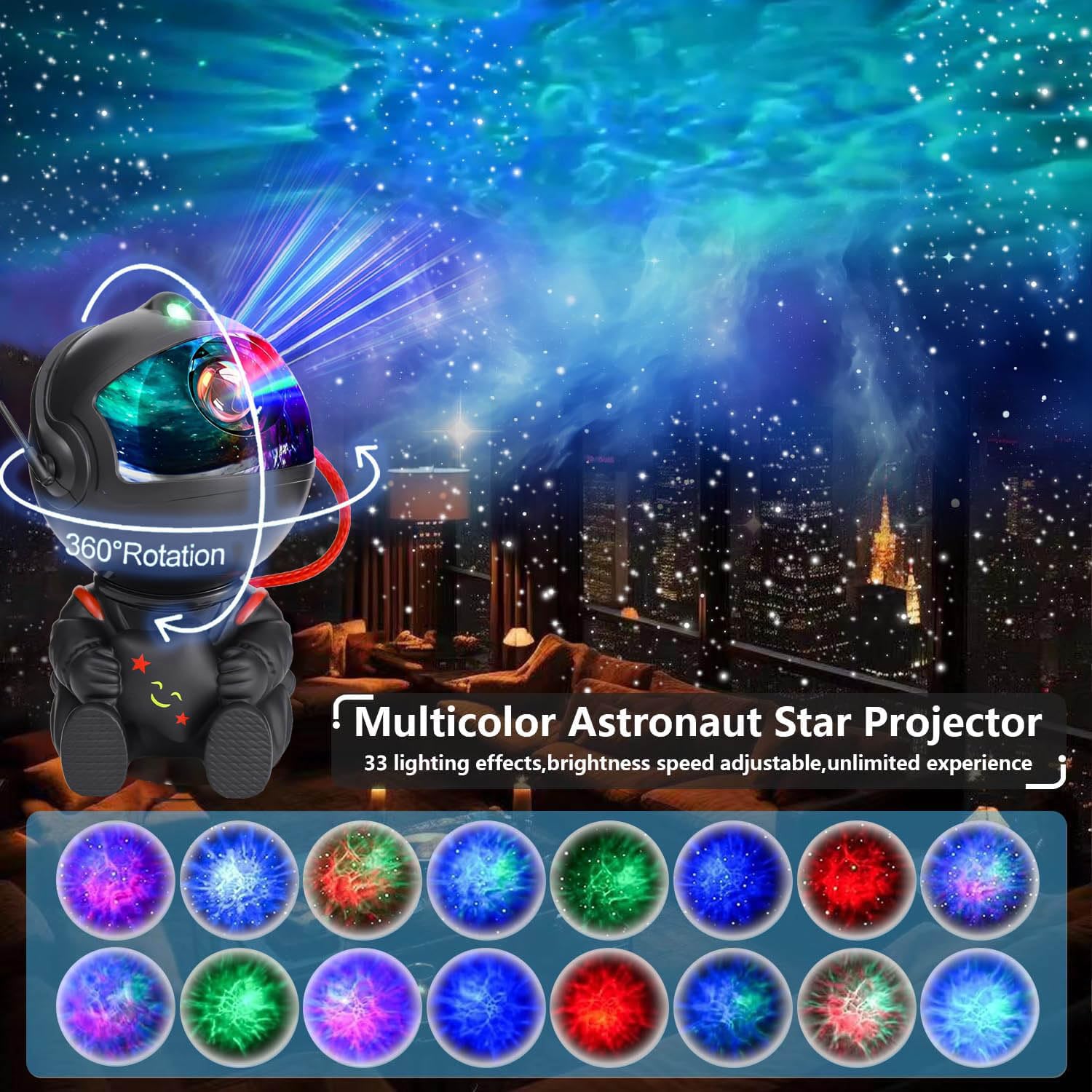 VEANANO Astronaut Galaxy Projector, Star Night Light With Remote Control - Image 2