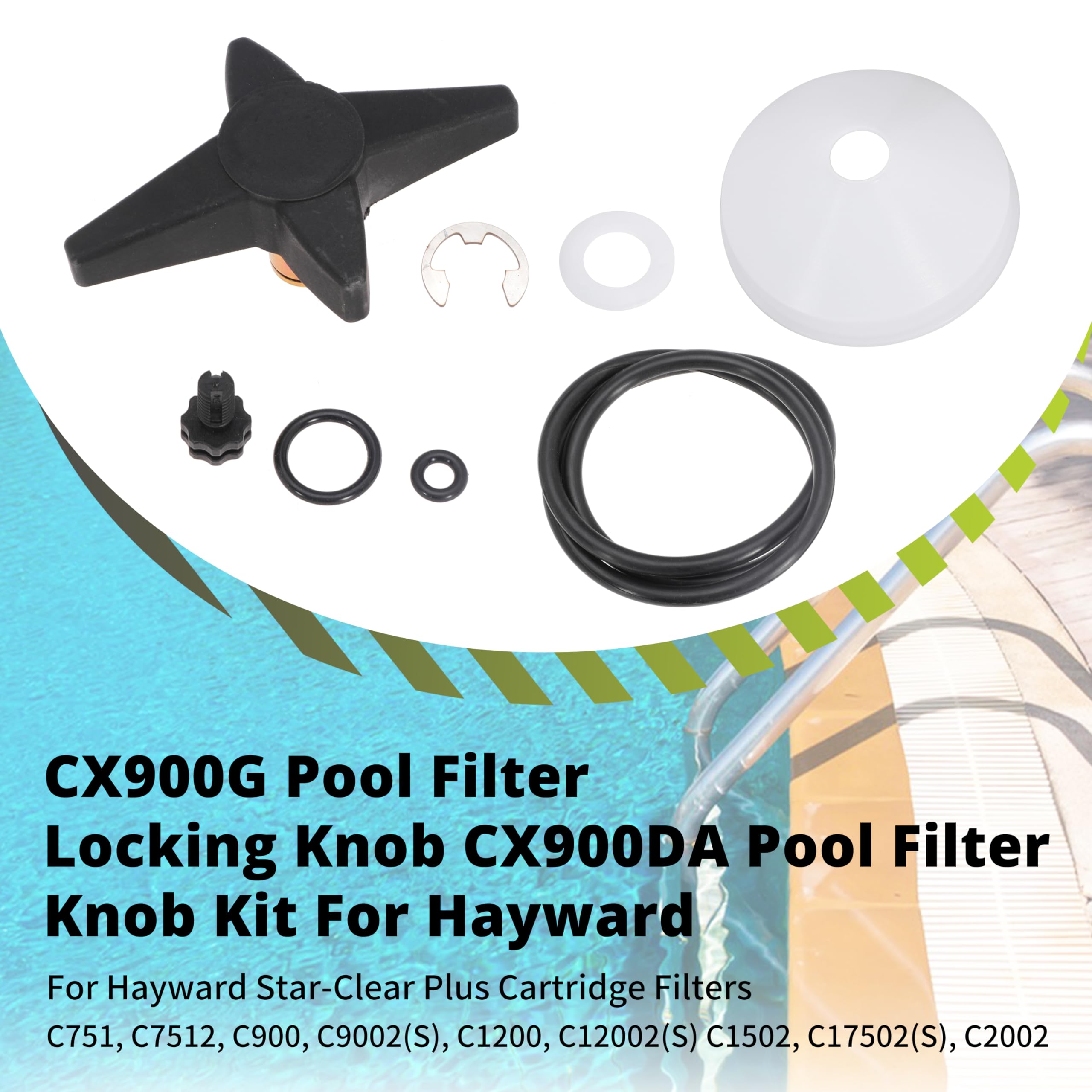 CX900G Poolfilter-Verriegelungsknopf Set Für Hayward Star-Clear Plus Filter – Inkl. O-Ringe & Montagezubehör