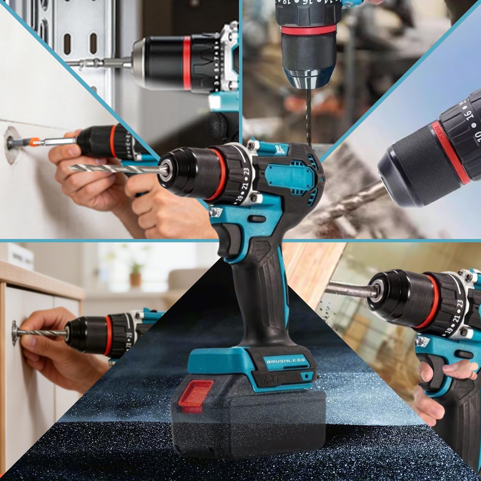Perceuse Visseuse Sans Fil compatible avec Makita 18V Batterie, Visseuse Devisseuse Sans Fil avec 24 Accessoires, 23+1 Couples, 2 Vitesses (batterie et chargeur non inclus)