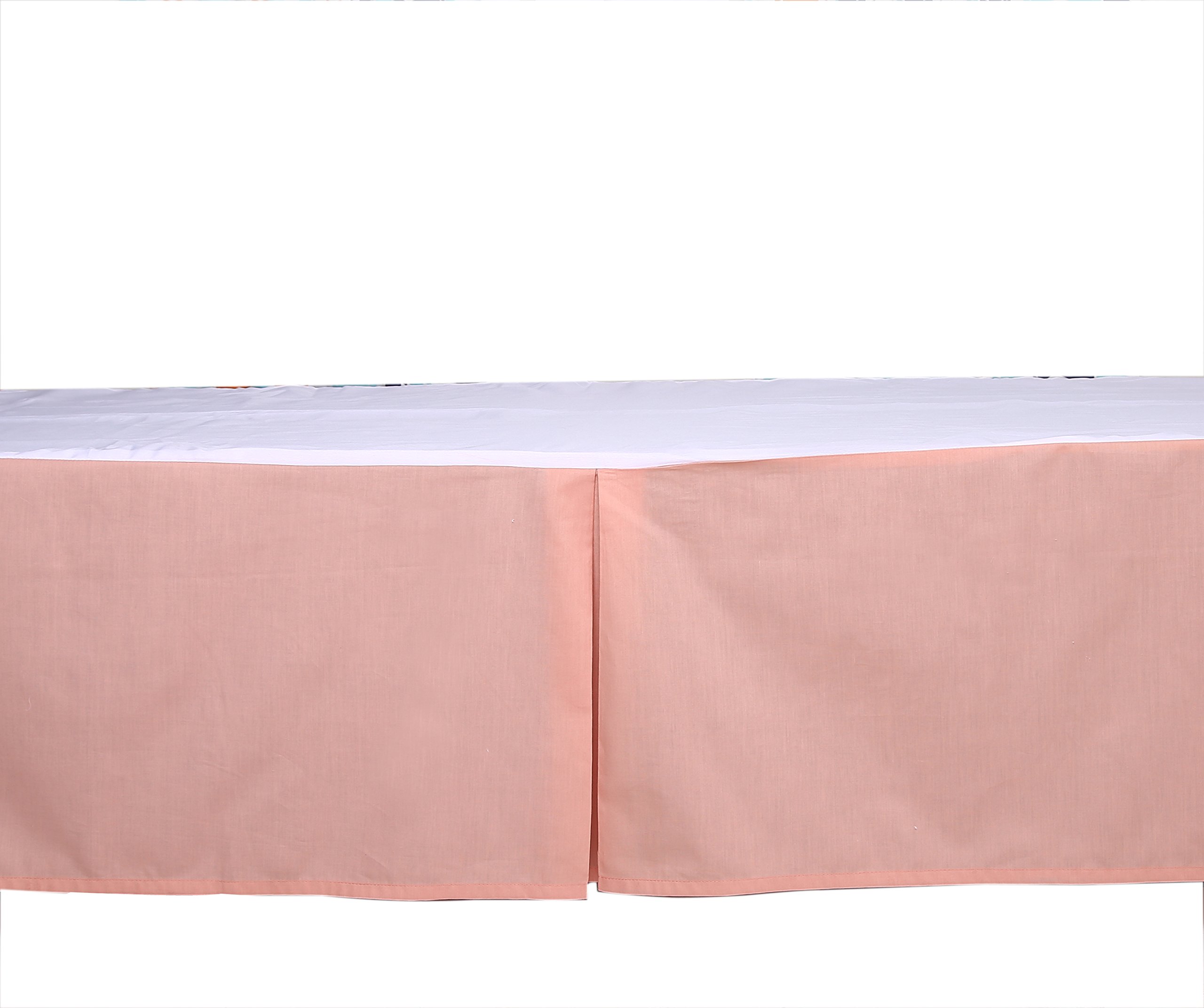 Bacati - Olivia Tribal Coral/Navy Crib/Toddler Bed Skirt Dust Ruffle (Solid Coral)