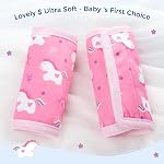 COOLBEBE Plaquettes d'épaules pour bébé tout-petit, housses de ceinture de sécurité pour tous les sièges de voiture, poussette, poussettes, chaise haute (Pink Licorne)