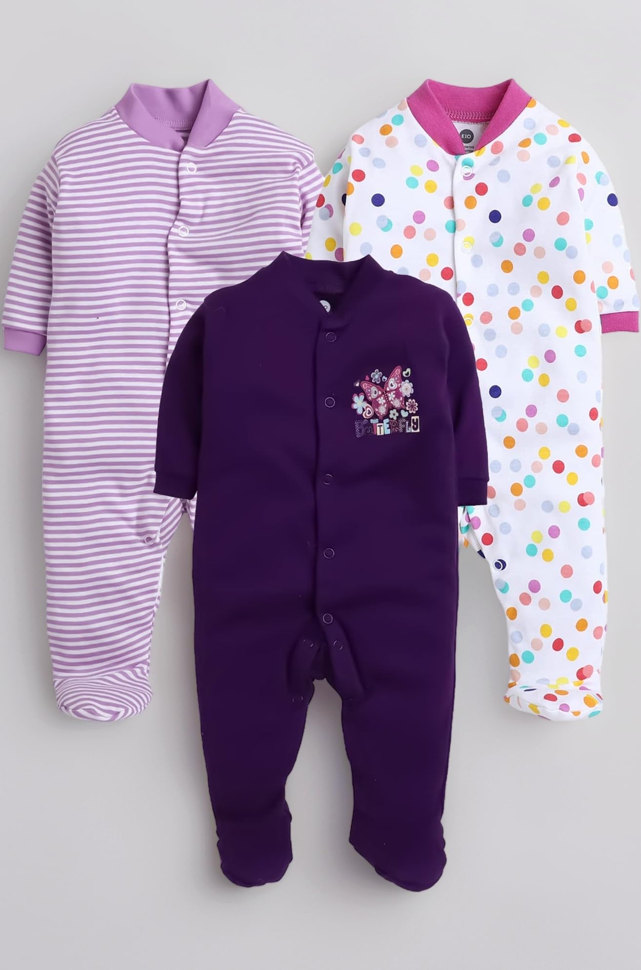 100% Cotton Baby Rompers Sleepsuits Jumpsuits Night Suits for Newborn Baby Boys & Girls | Soft Infant Bodysuit | Pack of 3 Kids Rompers