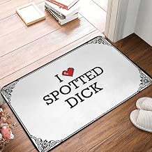 Door Mat Bedside | Retro, I Love Spotted Dick - Big/Boho Bath - Outdoor Rug Plastic Straw Rug, Antislip & Entry50X80CM