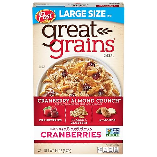 Miniatura 11 de Great Grains Cereal de desayuno con pasas, dátiles y nueces pecanas, cereal de pasas con dátiles dulces y racimos de granola, verificado por el