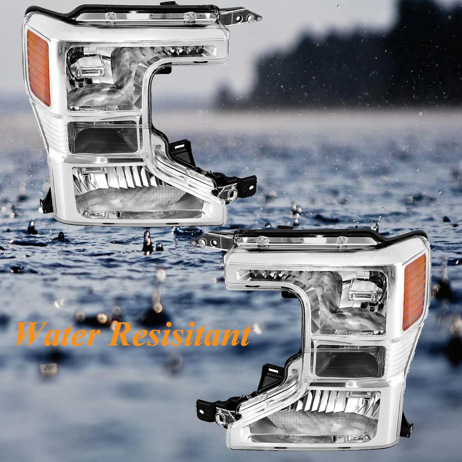 Headlights Headlamps Left & Right Side Halogen Replacement for F250 F350 F450 2020-2022