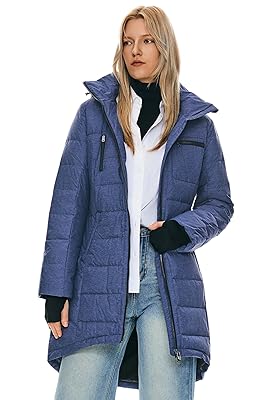 Orolay Women's Winter Down Jacket Long Quilted Puffer Coat Warm Hooded Slim Fit Outerwear