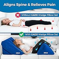 Vista 7 de Inflatable Wedge Pillow Set - Inflatable Bed Wedge for Sleeping, Swollen Legs, and Travel - Compact Blow-Up Leg Pillow for Elevation