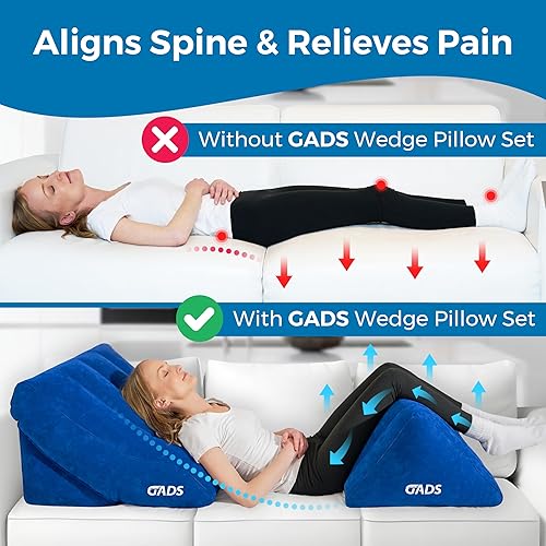 Miniatura 7 de Juego de almohadas inflables de cuña  Cuña de cama inflable para dormir, piernas hinchadas y viajes  Almohada compacta para piernas para elevación