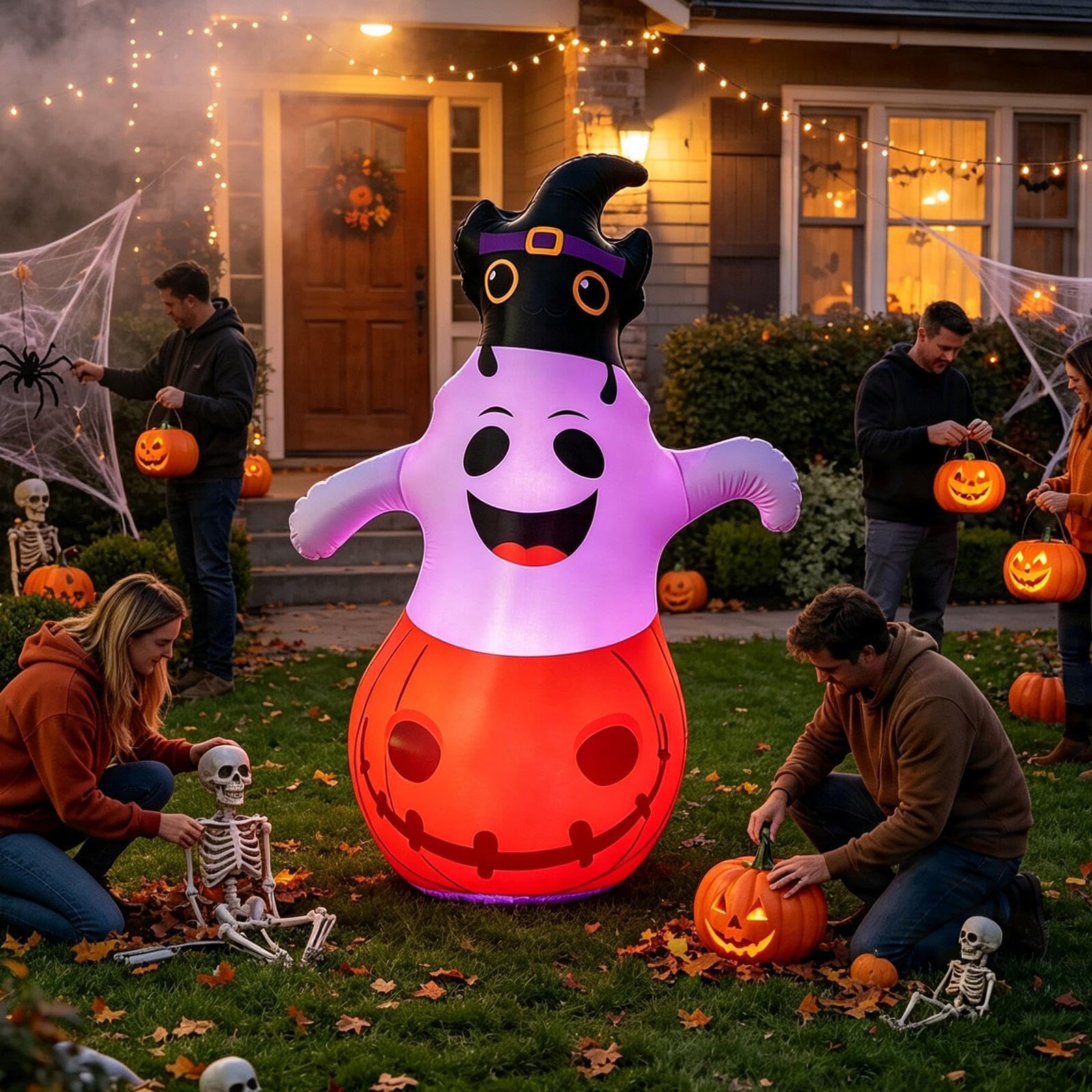 Hinchables De Halloween Hinchables Tumbler de Calabaza y Fantasma para