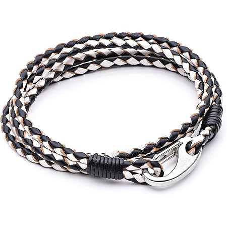 Tribal Steel Black Leather Bracelet For Women - Ladies 19cm Leather Charm Bracelet With A Crystal Charm, Stainless Steel Clasp - View #14