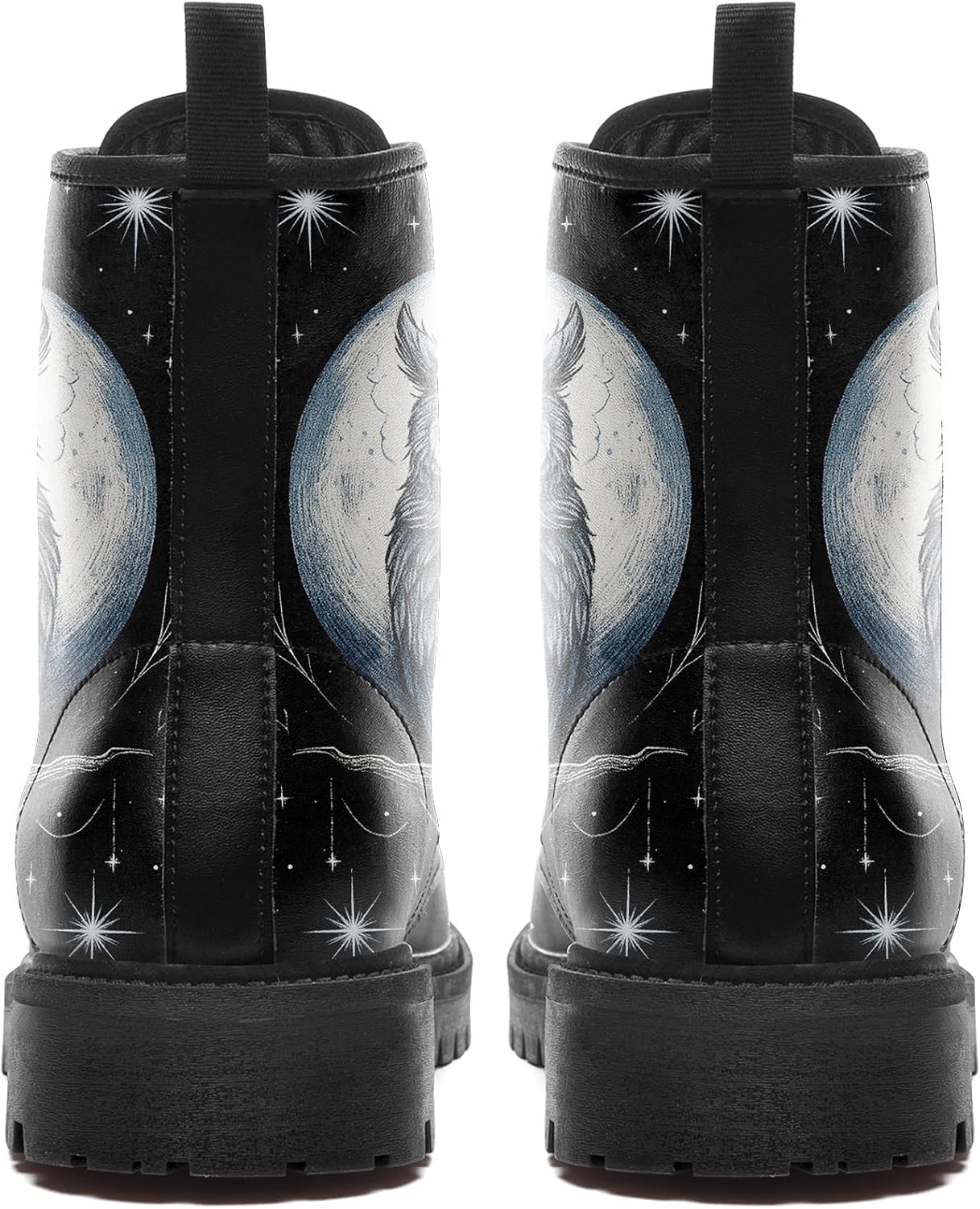 Gothic Combat Ankle Boots for Women Animal Artwork Lace-Up Vegan Leather Booties Punk Rock Chuncky Heel Fashion Black Boot - Image 5