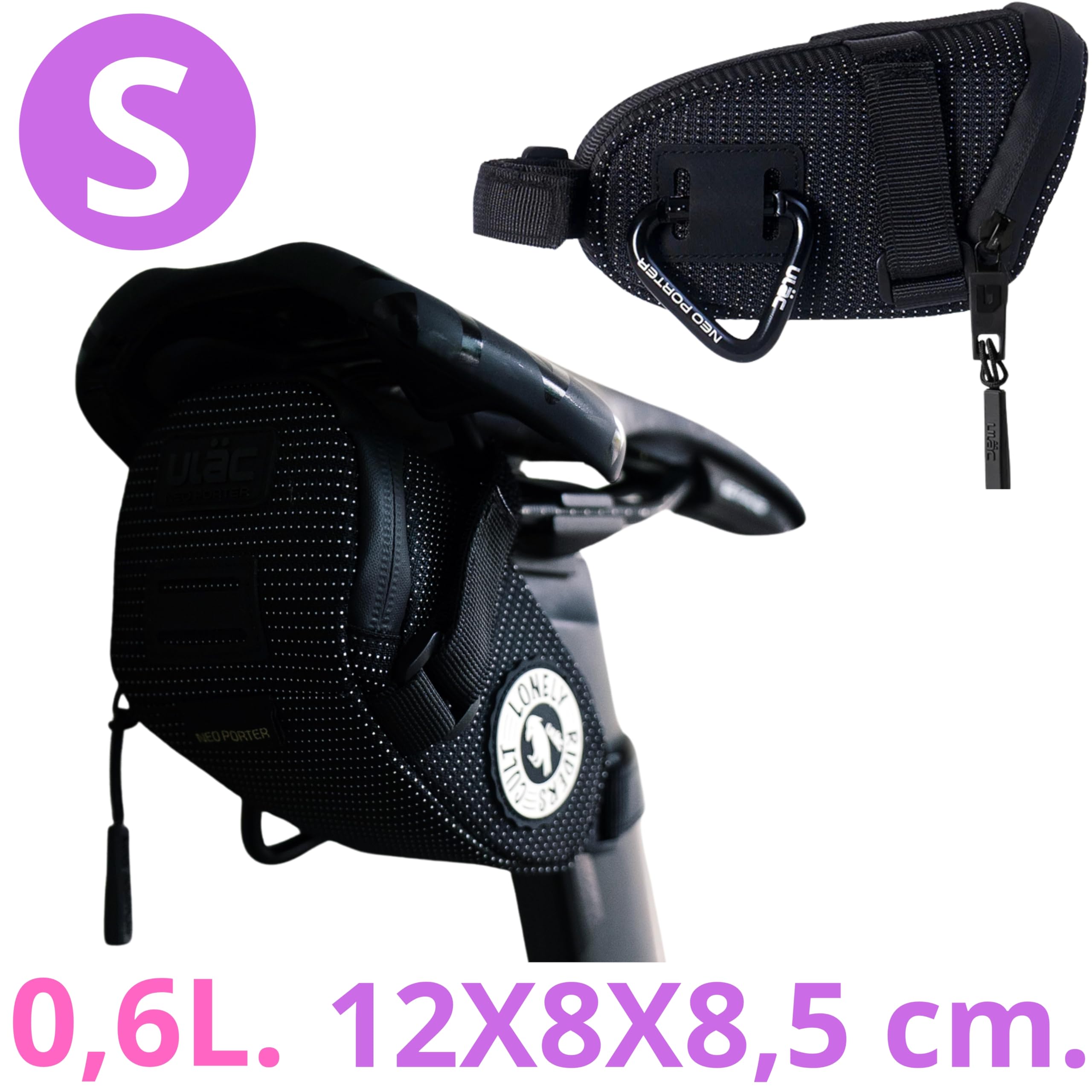 ULAC Neo Porter RADTAIL Sacoche de Selle de vélo Noir 0,6 l
