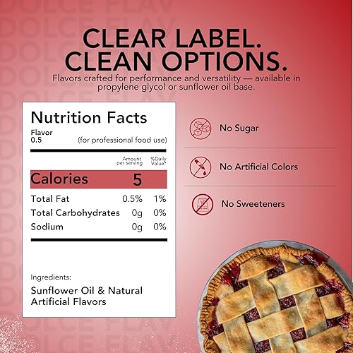 Miniatura 2 de Dolce Flav Extracto de cereza  8 onzas soluble en aceite, Kosher, sin azúcar, sabor afrutado concentrado para dulces, chocolates y postres