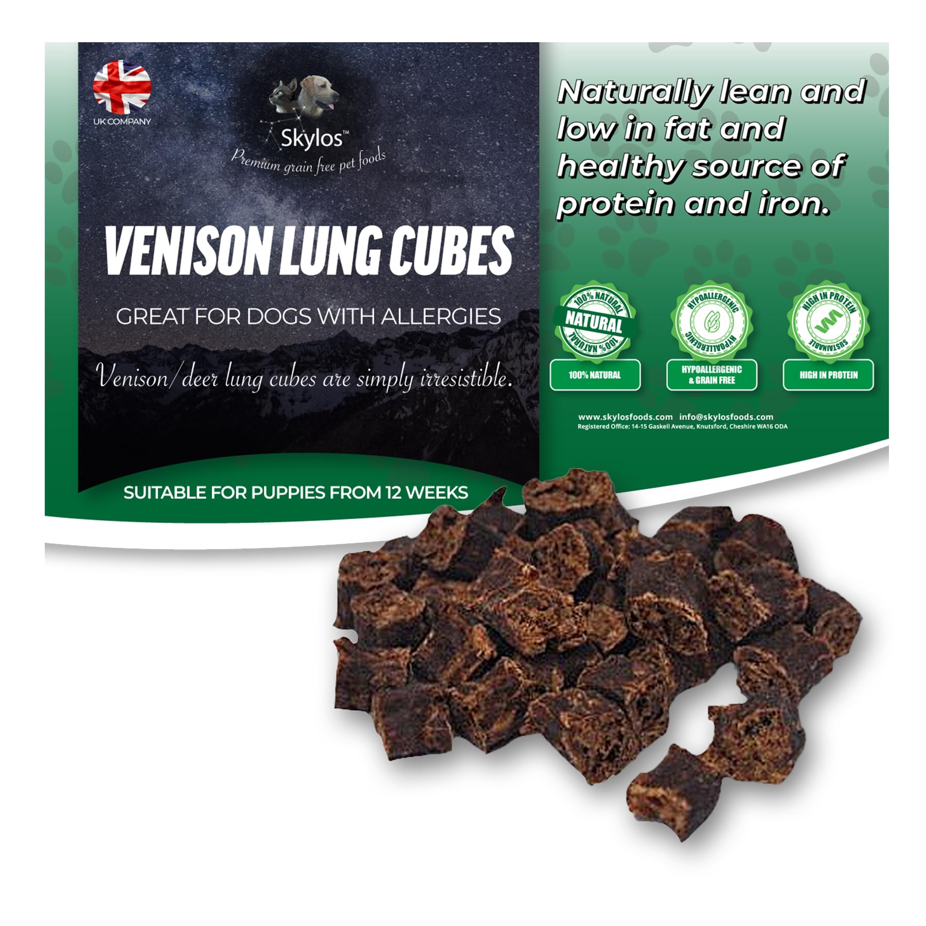Venison Lung Cubes - 200g