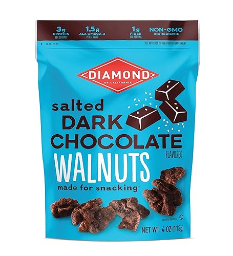 Diamond of California Nueces de chocolate amargo salado, 4 onzas, paquete de 4 disponible en Yaxa Colombia