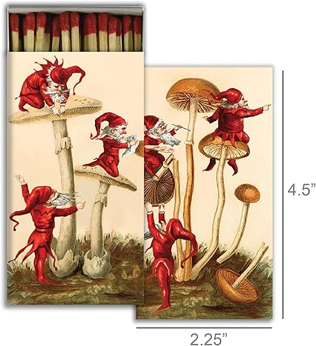 Miniatura 2 de Merry Mushrooms - Cajas de cerillas decorativas con fósforos de madera, ideal para encender velas, chimeneas, parrillas y más  Juego de (1)