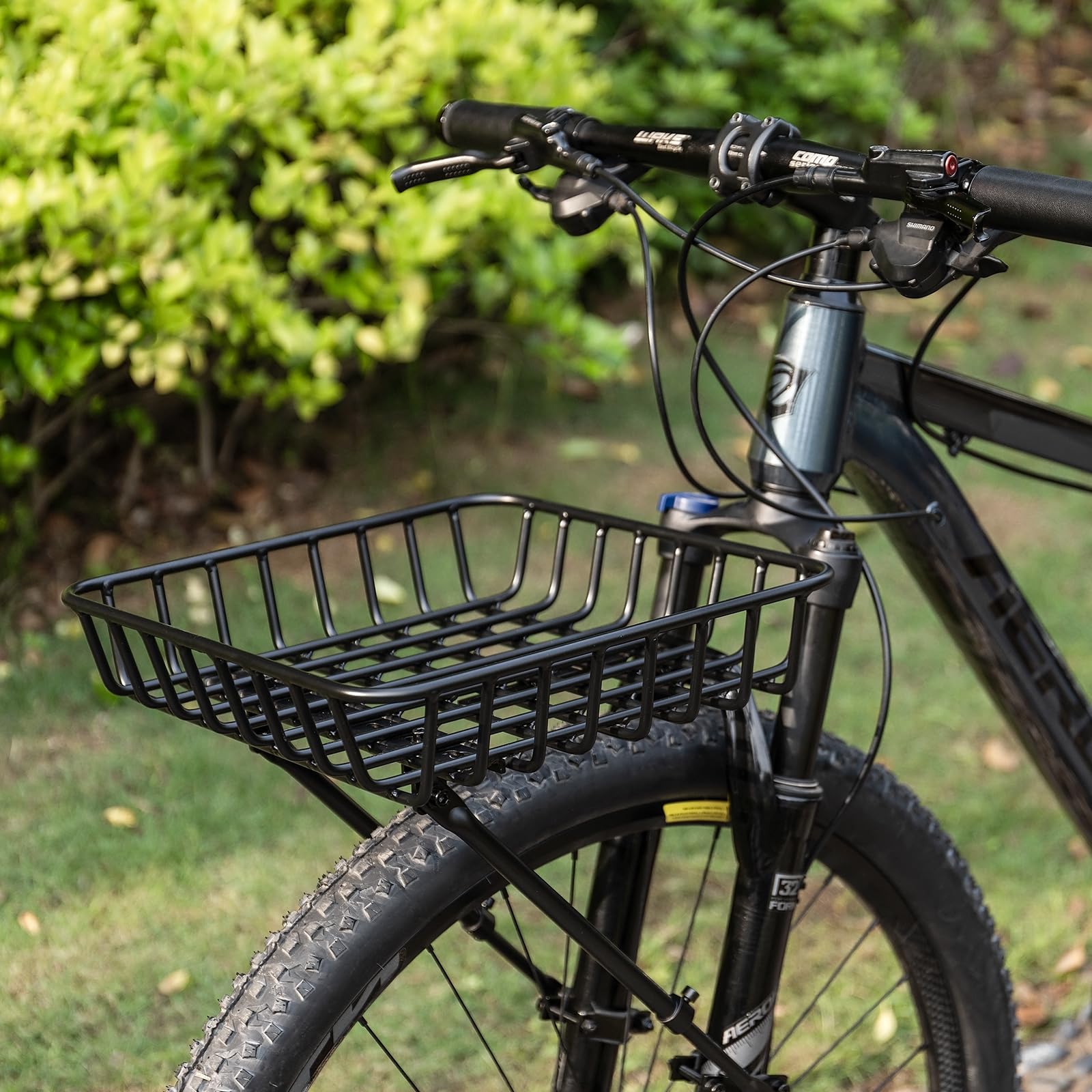 CXWXC Panier de vélo – Grand panier de vélo avant avec entretoises – Panier de vélo en aluminium à montage frontal de grande capacité