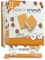 Vista 1 de Barritas de galleta Power Crunch, snacks altos en proteínas con delicioso sabor, caramelo salado, 1,4 onzas (12 unidades)