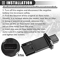 Vista 4 de Medidor de sensor de flujo de aire Motoforti, reemplazo de sensor de flujo de aire MAF, para Ford Focus 2.0L 2008-2011, plástico, 3L3Z-12B579-BA