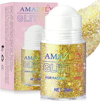 Roll-on Holographic Body Glitter Gel for Face and Hair Rave Glitter Makeup