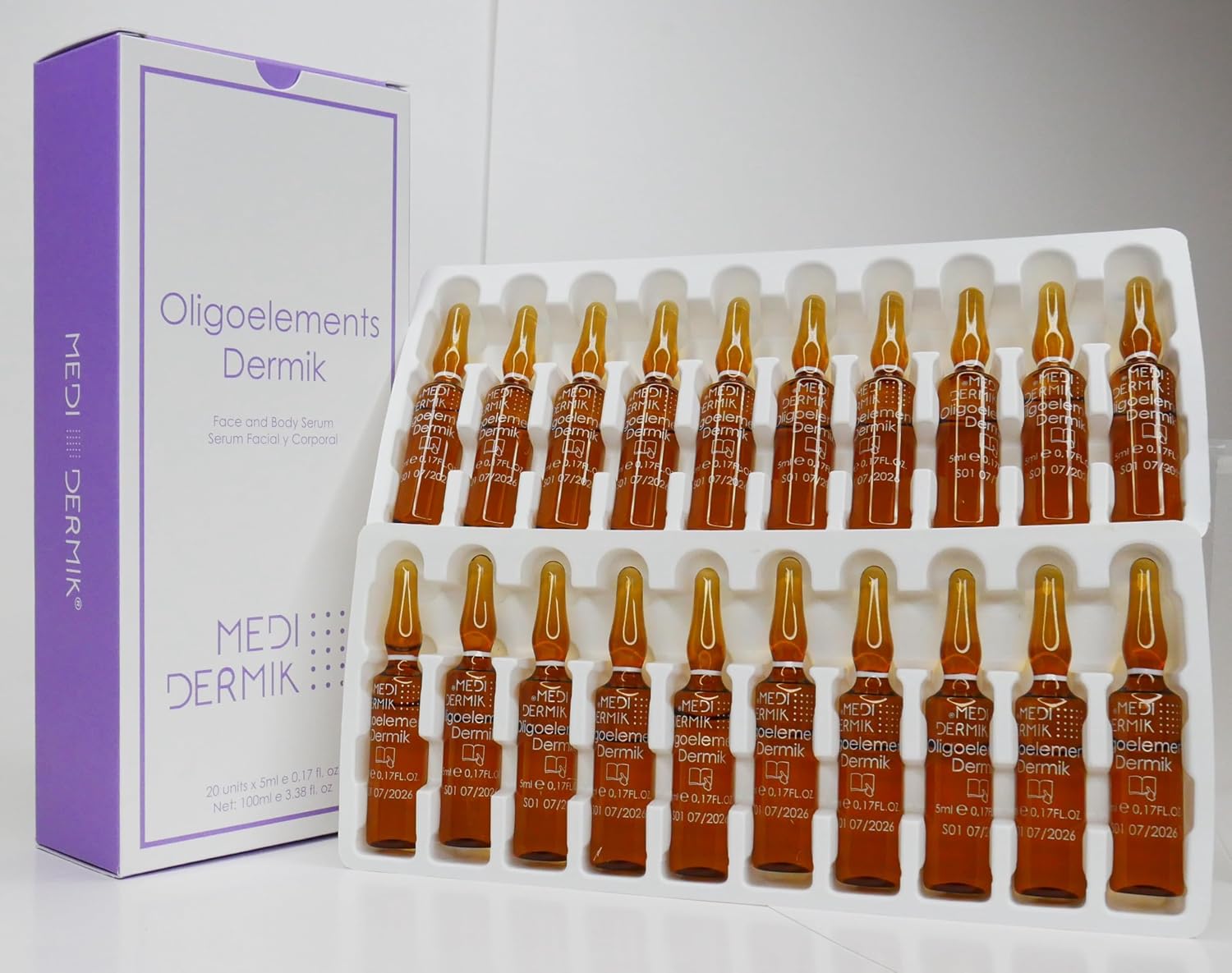 Oligoelements Skin Rebalancing & Cellular Energy Solution – 20 Ampoules x 5 ml (Total 100 ml)