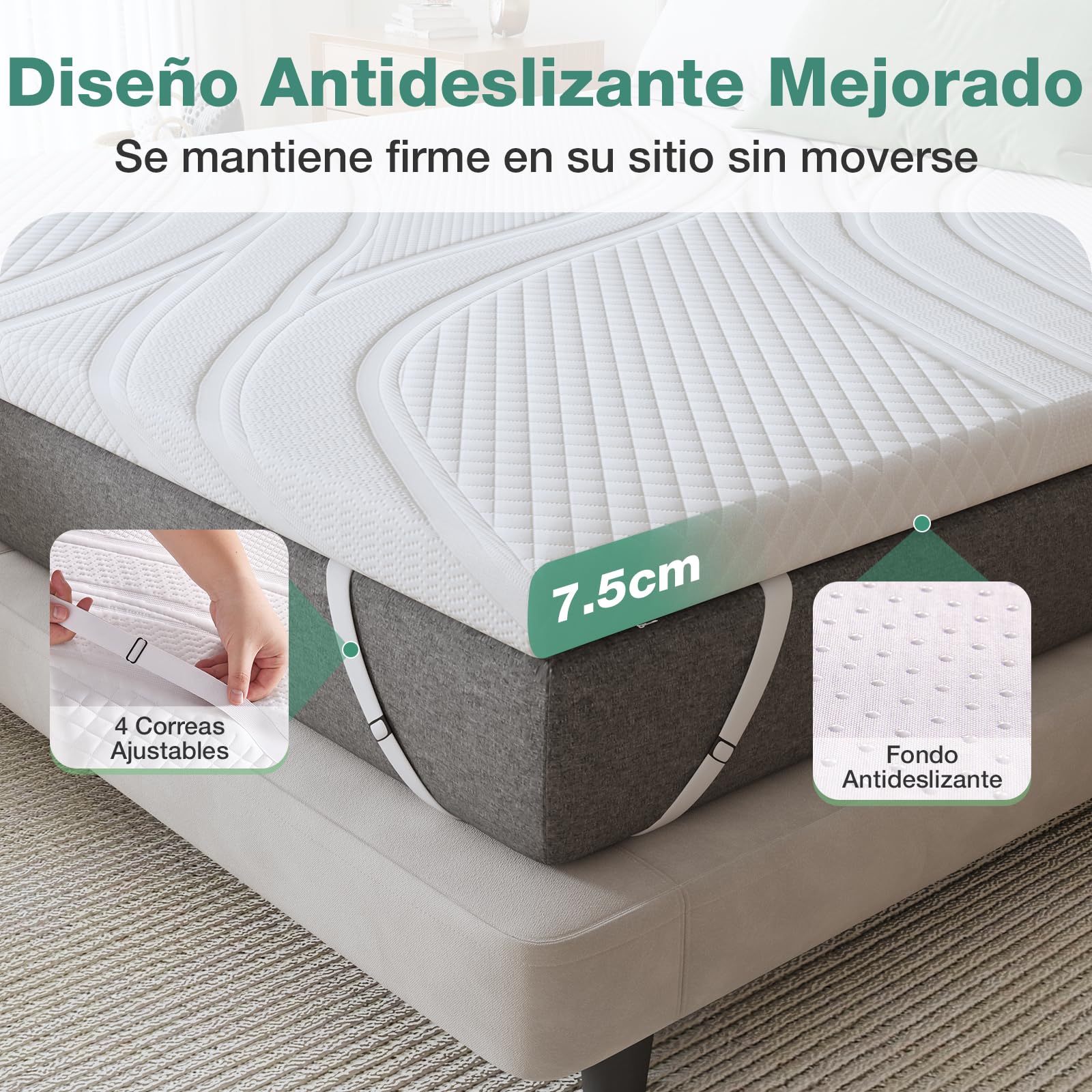 BedStory® Surmatelas 180x200 à Mémoire De Forme - Housse Amovible Et